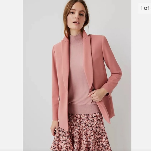 Ann Taylor Jackets & Blazers - Ann Taylor The One-Button Blazer in Doubleweave in Cedar Rose